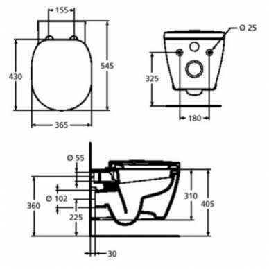 Pakabinamas WC Ideal Standard Connect 6