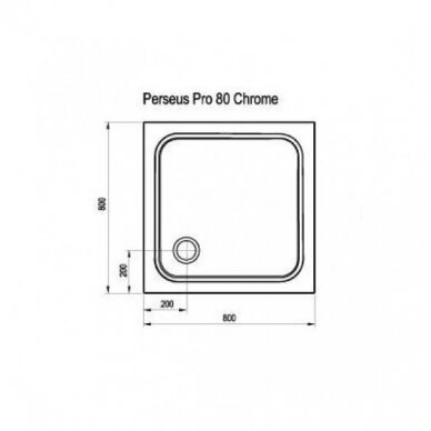 Ravak kvadratinis dušo padėklas Perseus Pro Chrome 800x800 2
