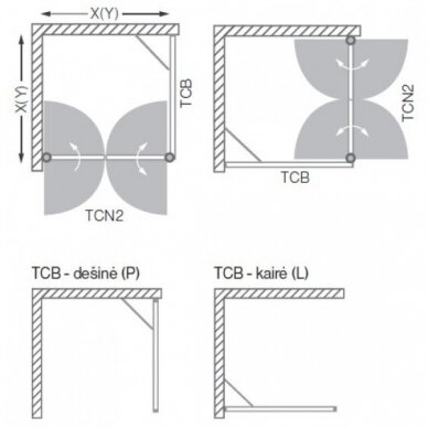 Roltechnik kvadratinė dušo kabina TCN2+TCB 10